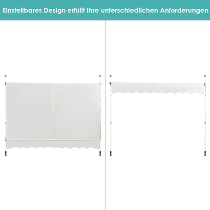 Retractable Sunshade Awning, 300 x 120 cm, Beige