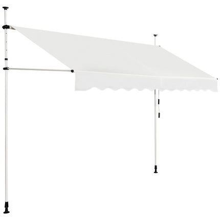 Retractable Sunshade Awning, Adjustable 250x120 cm, Beige