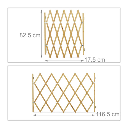 Retractable bamboo dog gate
