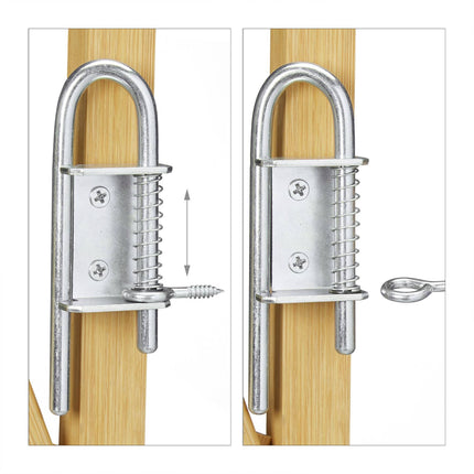Retractable bamboo dog gate