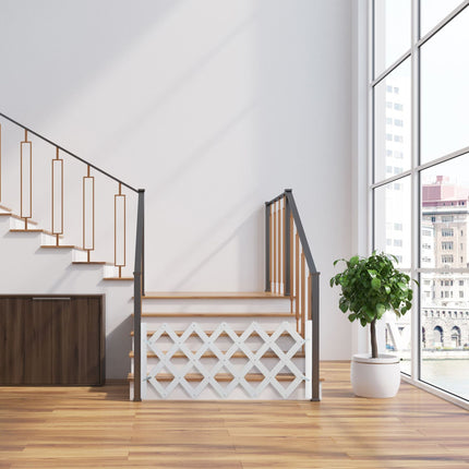 Retractable dog rail in white