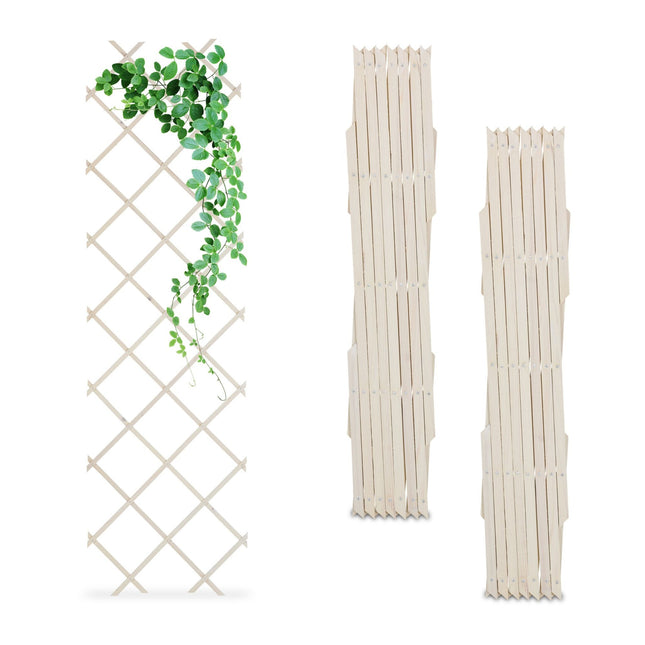 Retractable trellis in wood, set of 3