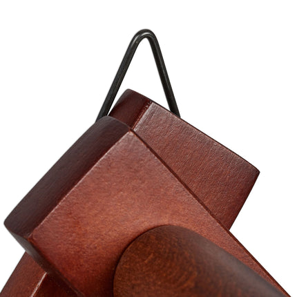 Retractable wall coat hanger in wood