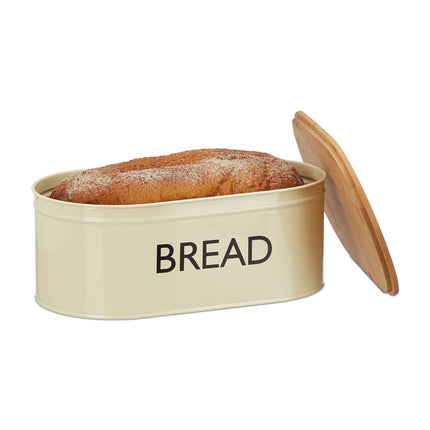 Retro Bread Bin with Bamboo Lid – Airtight Storage