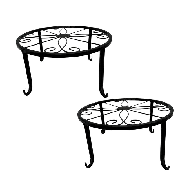 Retro Iron Plant Stands, Set of 2, Indoor/Outdoor