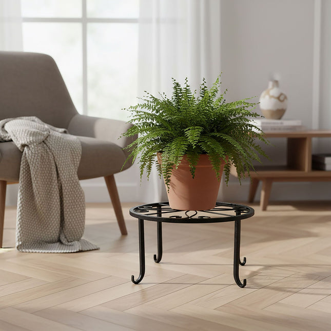 Retro Iron Plant Stands, Set of 2, Indoor/Outdoor
