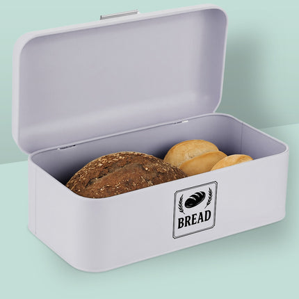 Retro Metal Bread Box with Lid and Handle