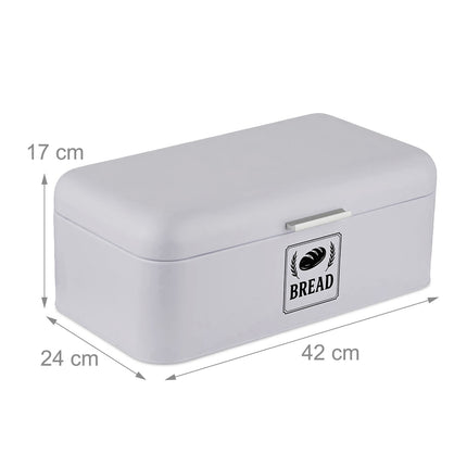 Retro Metal Bread Box with Lid and Handle