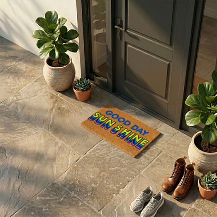 Retro Multicoloured Coconut Doormat, 60 x 40 cm
