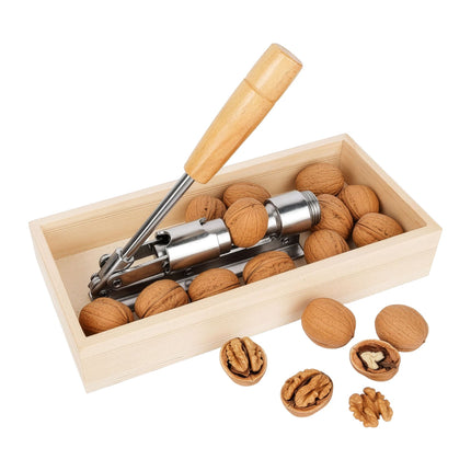 Retro Nutcracker with Wood Handle and Adjustable Opening