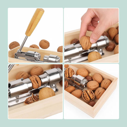 Retro Nutcracker with Wood Handle and Adjustable Opening