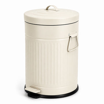 Retro Pedal Bin, 20L Beige – Soft-Close, Vintage Design
