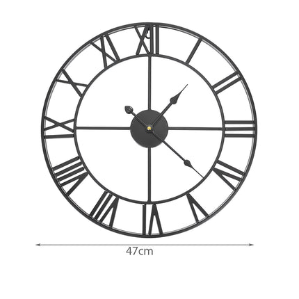 Retro wall clock - black