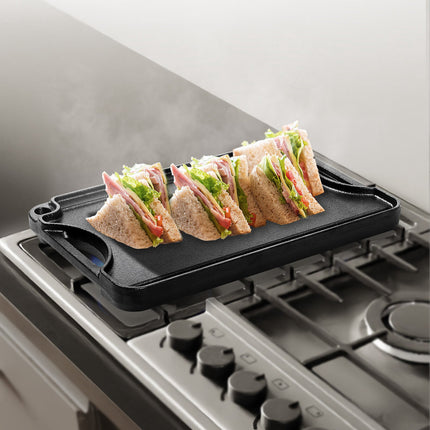 Reversible Cast Iron Grill Griddle, 14x8.5 in, Pre-Seasoned