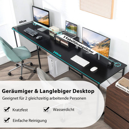 Reversible L-Shaped Computer Desk with Monitor Stand