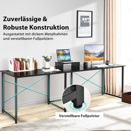 Reversible L-Shaped Computer Desk with Monitor Stand