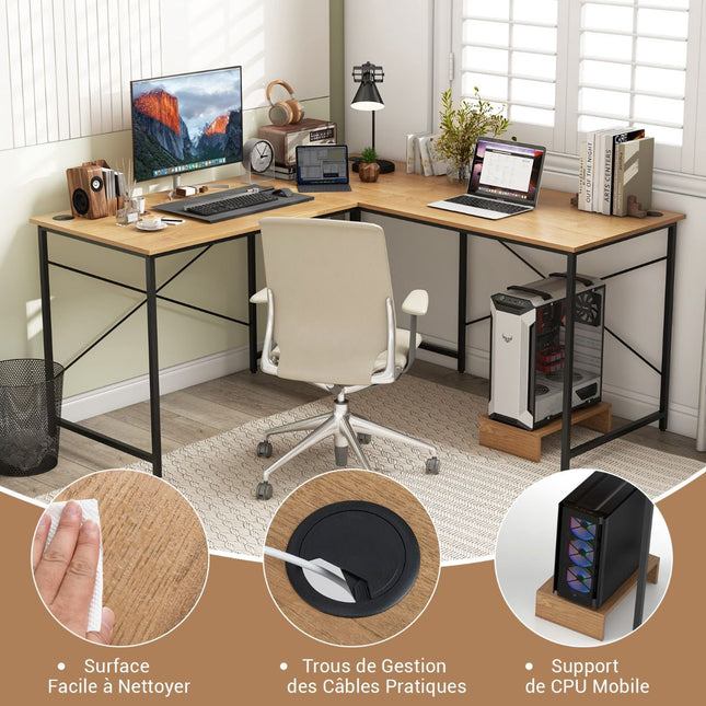 Reversible L-Shaped Corner Desk 150cm With USB-C Outlet