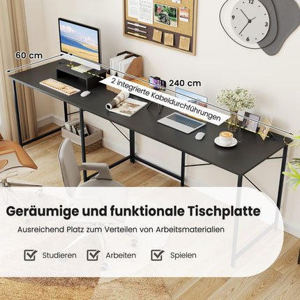 Reversible L-Shaped Desk with Charging Station, Gray