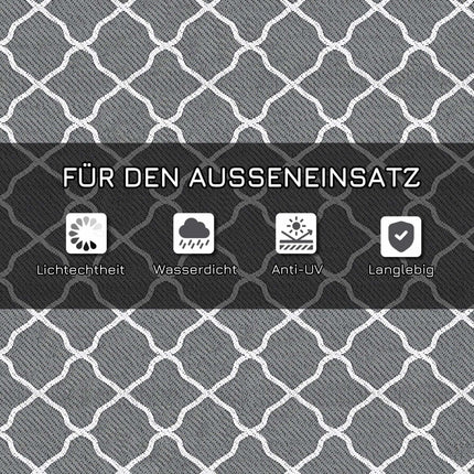 Reversible Outdoor Rug, Waterproof, 182x274 cm, Grey/White