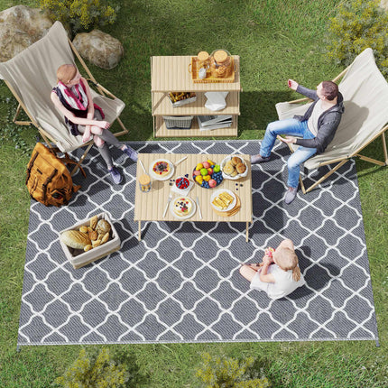 Reversible Outdoor Rug, Waterproof, 182x274 cm, Grey/White