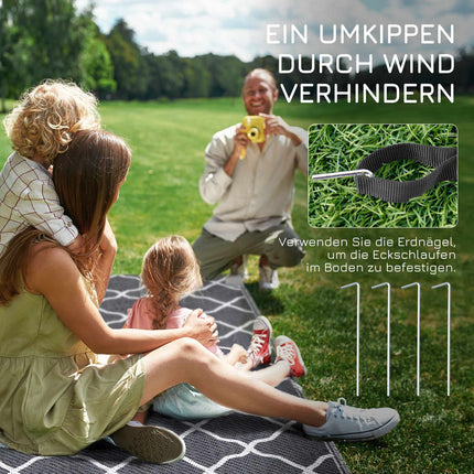 Reversible Outdoor Rug, Waterproof, 182x274 cm, Grey/White