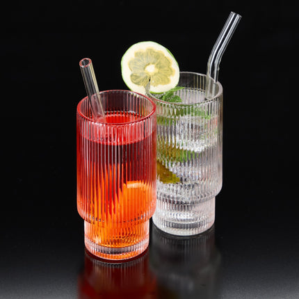 Ribbed drinking glasses 4-pack