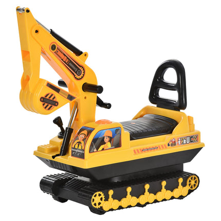 Excavator toy for children - black and yellow, 20 cm