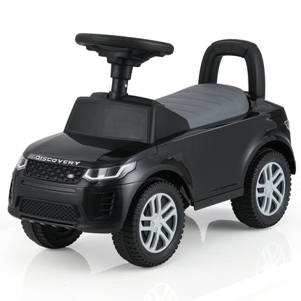 Ride-On Car with Storage – Black Kids Push Toy
