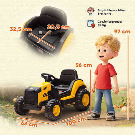 Ride-On Construction Vehicle for Kids, Remote Control, 3-6 Years