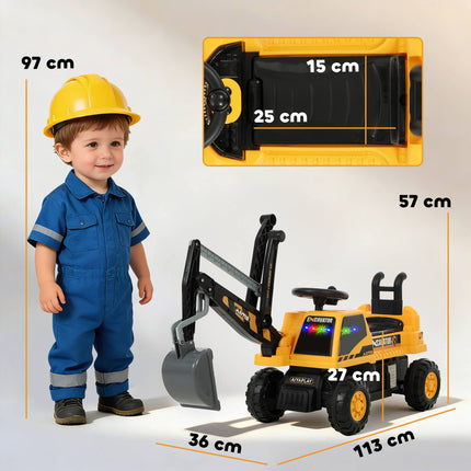 Ride-On Digger Toy with Rotating Seat for Kids 1.5-3 Years