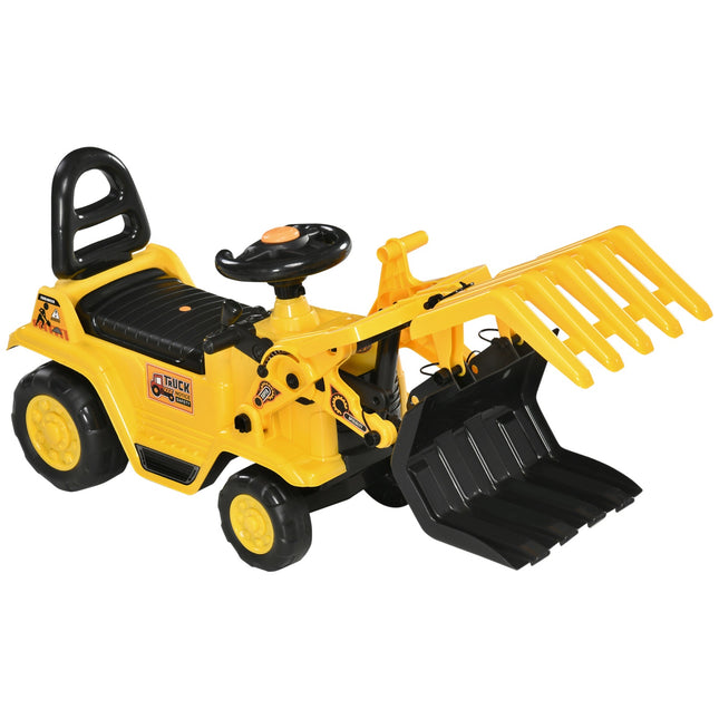 Riding excavator toy with shovel and sound, 3-4 years, yellow