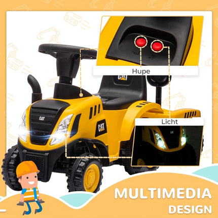 Ride-On Excavator with Shovel & Trailer, Yellow, Ages 1-3