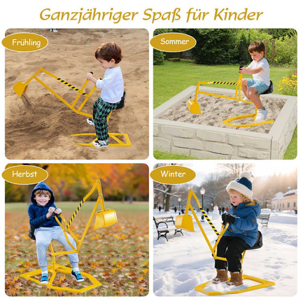 Ride-On Metal Digger Toy with 360 Rotating Seat