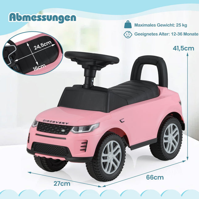 Ride-On Toy Car with Storage, Pink, Safe & Fun for Kids