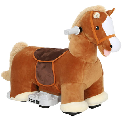 Ride-On Toy Horse for Kids, Soft Cover, Music, 1.5-5 Years