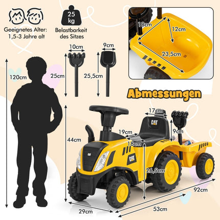 Ride-On Tractor with Detachable Trailer & Toys