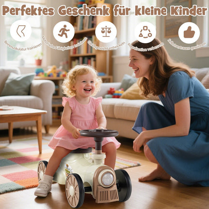 Ride-On Train Toy with Horn, Storage, Safe Steering