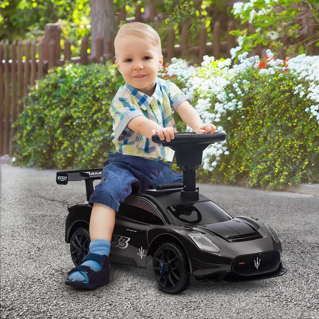 Ride-on car with storage, music and horn for ages 1.5-5, black