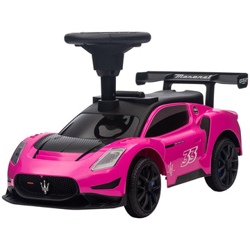 Pink ride-on car with storage, horn & music for children 1.5–5 years