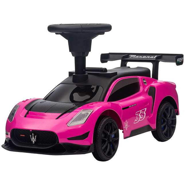 Pink ride-on car with storage, horn & music for children 1.5–5 years