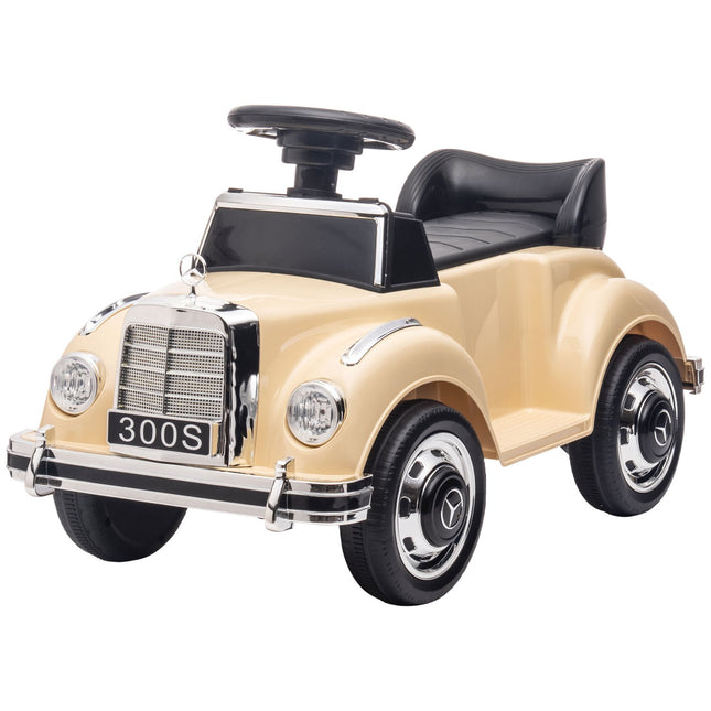 Beige ride-on car for toddlers 18-48 months with storage space