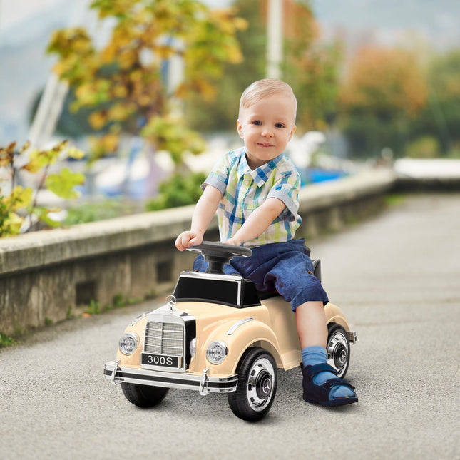 Beige ride-on car for toddlers 18-48 months with storage space