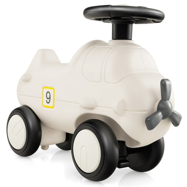 Ride-on car in airplane look with cute propeller ride-on vehicle white
