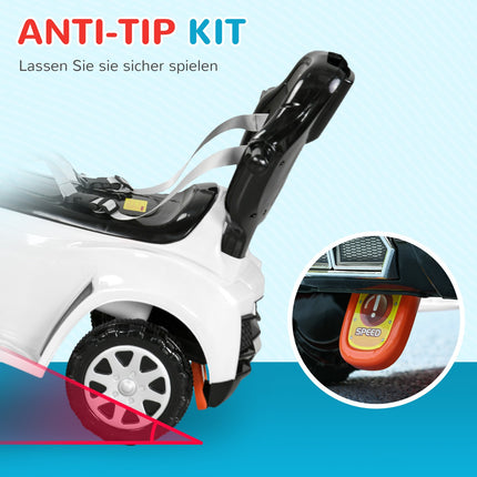 Ride-on car with support bar for children 12-36 months