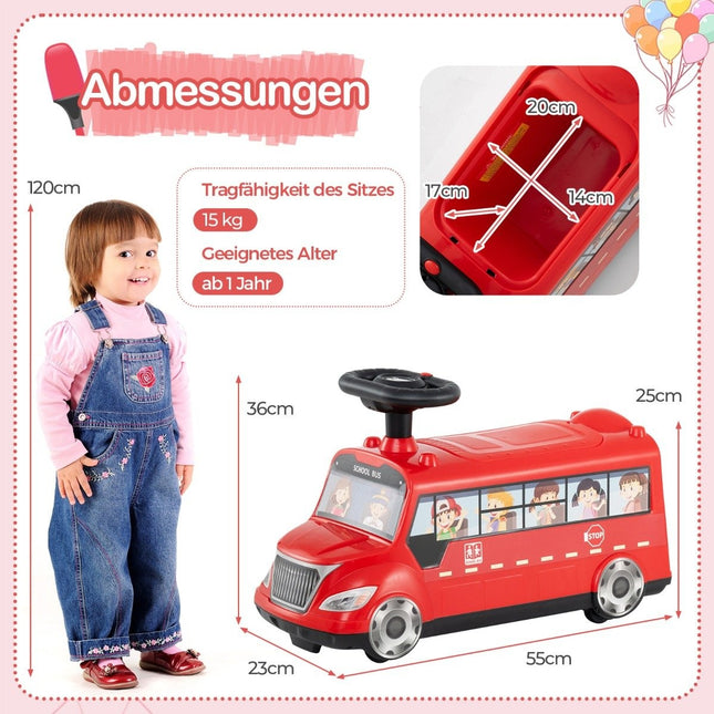 Ride-on car with music & storage space & tip protection ride-on vehicle ride-on car ride-on bus