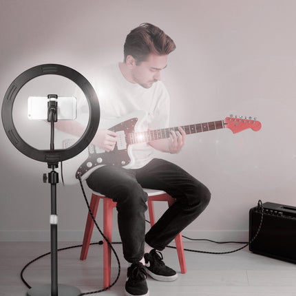 Ring light for smartphone Ø25cm with table stand