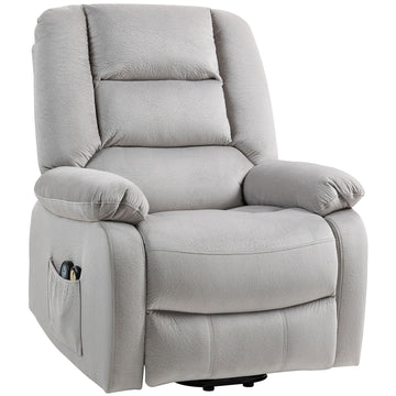 Riser chair with massage function, 90x93x110cm, light grey