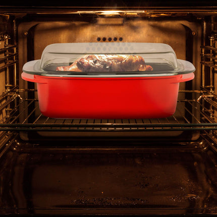 Roaster with lid red