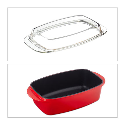 Roaster with lid red