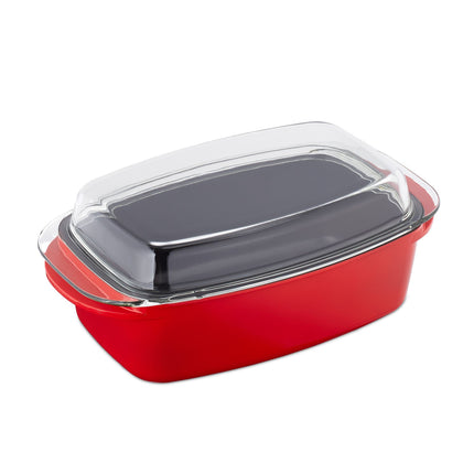 Roaster with lid red